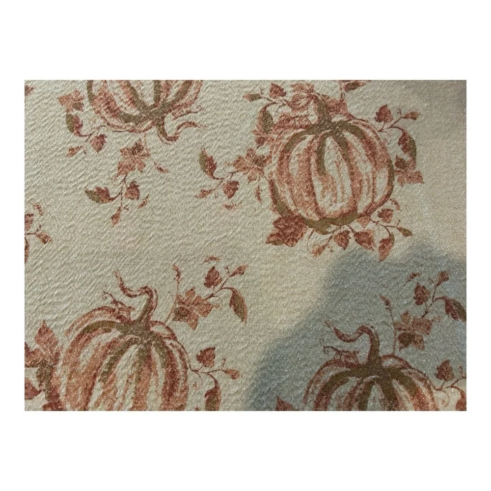 FALL TABLECLOTH Rachel Ashwell Orange Pumpkin Metallic  The Farmhouse 69” x 57”